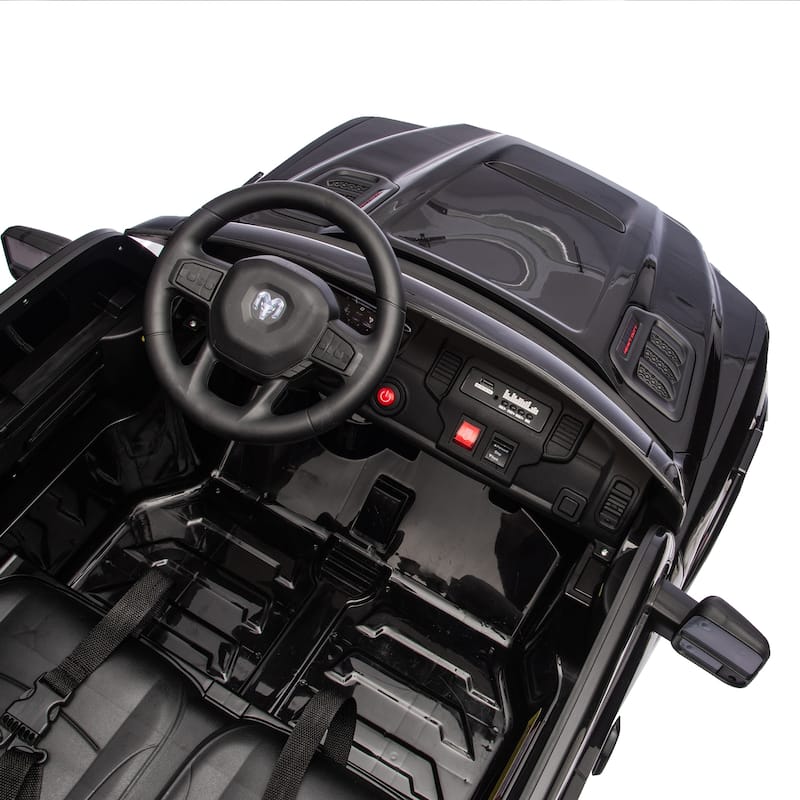 2-Seater Ride-On Truck Black Kids Electric Truck with Music