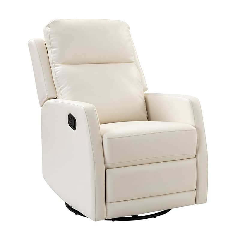 Esteban Modern Faux Leather Manual Rocking Swivel Recliner with Wingback