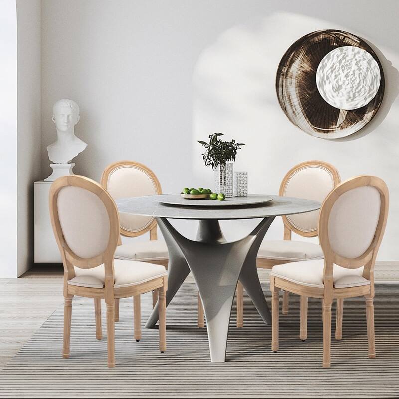 Upholstered French Style Nailhead Dining Chairs(Set of 4)