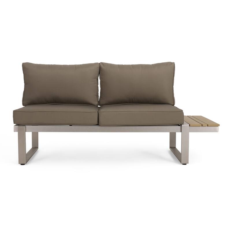 Roomfitters 5-Seater Outdoor Sofa Set, Weather-Resistant Cushioned Patio Seating, Modern Metal Frame
