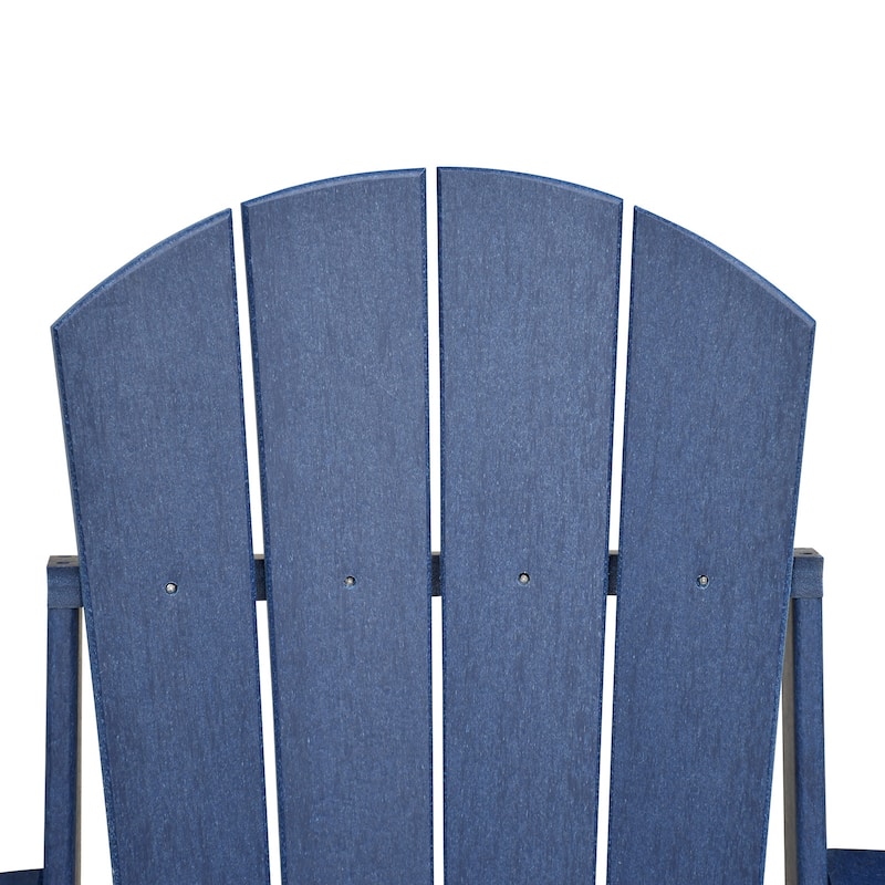 Folding Outdoor Adirondack Chair for Relaxing, HDPE All-weather Fire Pit Chair, Patio Lawn Chair for Deck, Garden, Backyard