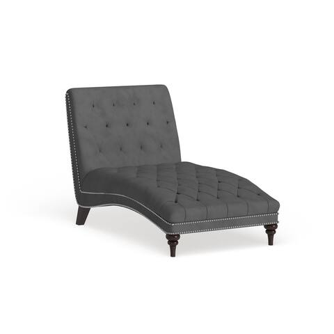 Copper Grove van Leeuwenhoek Dark Grey Velvet Snuggler Chaise