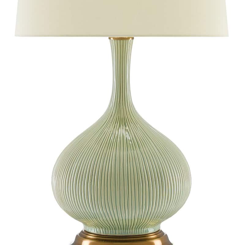 Currey & Company Cait Green Table Lamp - 29.75"h x 17"w x 17"d