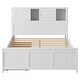 preview thumbnail 19 of 22, Full Platform Bed with 2-Drawers, Storage Headboard and Sliding Door, Grey