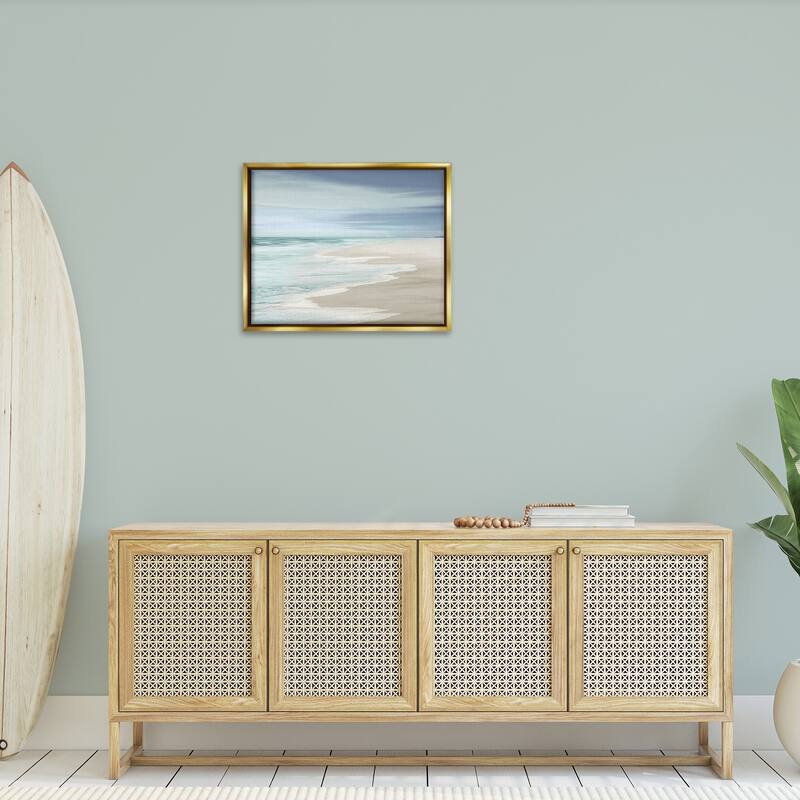 Stupell Beach Foam Landscape Framed Floater Canvas Wall Art Design by Maggie Olsen