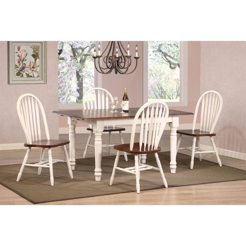 Extendable Dining Set 5 Piece - Rectangular Table & Chairs - Retro Art Deco Style - Seats 4-6