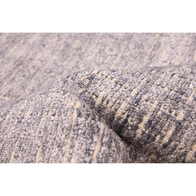 ECARPETGALLERY Hand Loomed Elysian Light Denim Blue Rug - 7'4 x 9'4