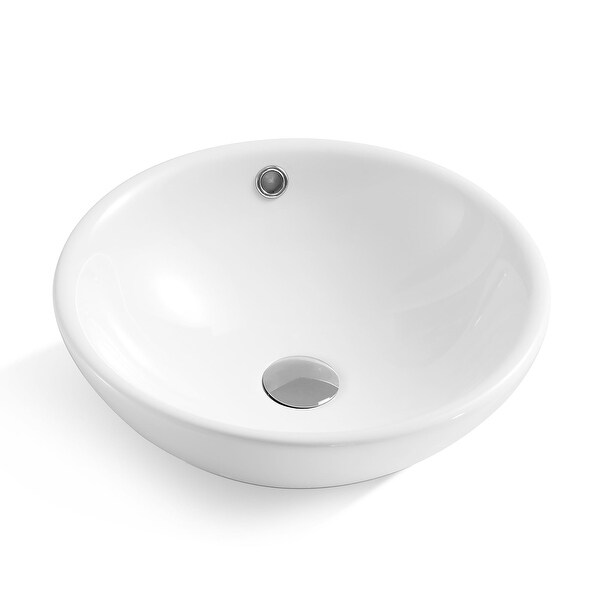 Circular White Ceramic Vessel Bathroom Sink - Bed Bath & Beyond - 36762423