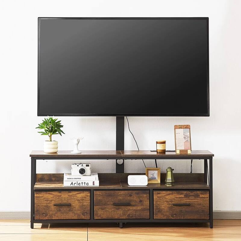 52" TV Stand with Mount for Up to 75 in TVs with 3 Drawers - 50 inches