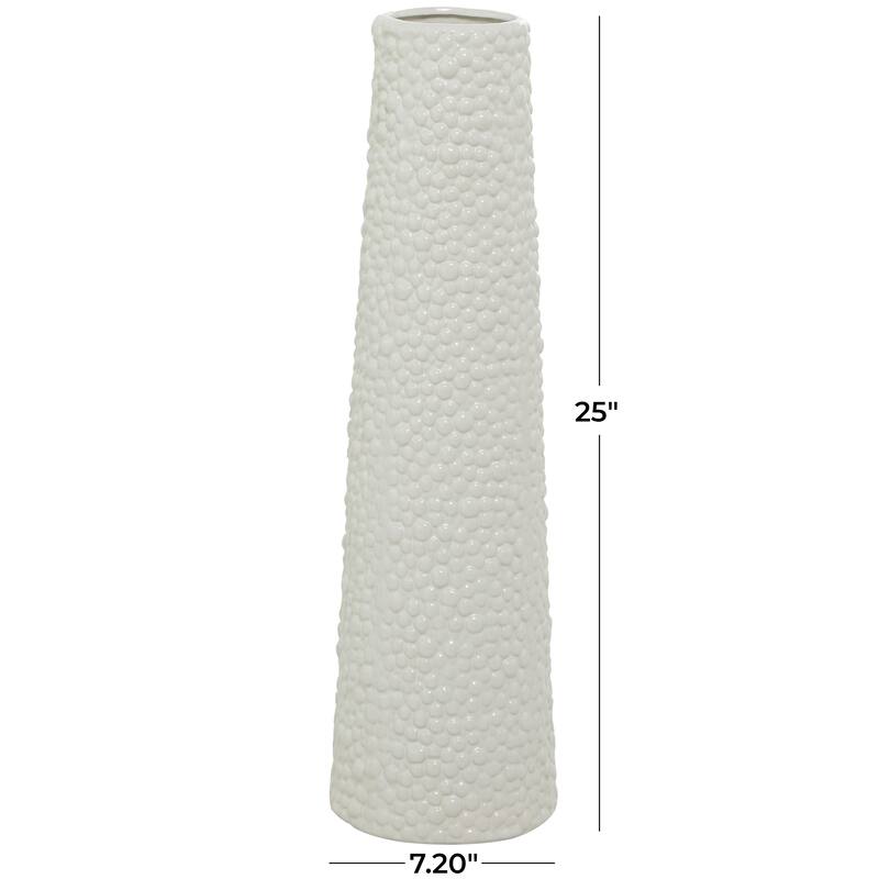 Minimalist Ceramic Modern Tall Vase with Bubble Texture - Silver, Black, Gold, White