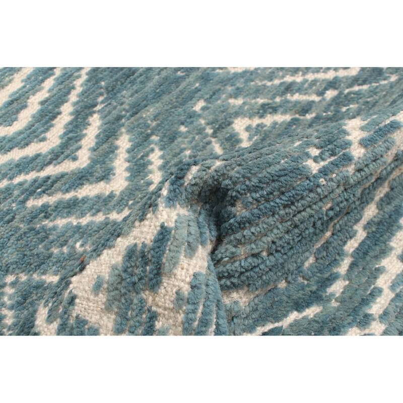 ECARPETGALLERY Hand-knotted Tangier Teal Wool Rug - 2'11 x 4'11
