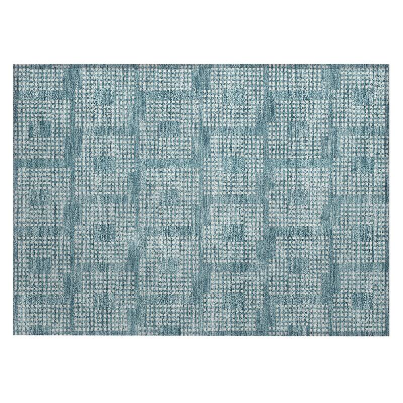 Machine Washable Indoor/ Outdoor Chantille Houndstooth Modern Rug