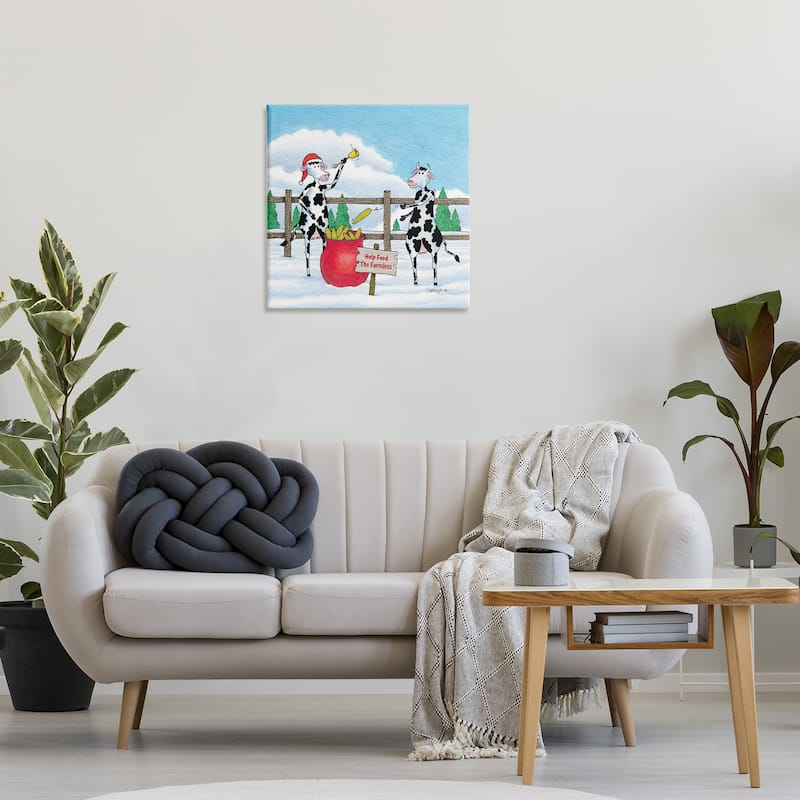 Stupell Feed The Farmless Funny Cows Canvas Wall Art Design By Roger Straub