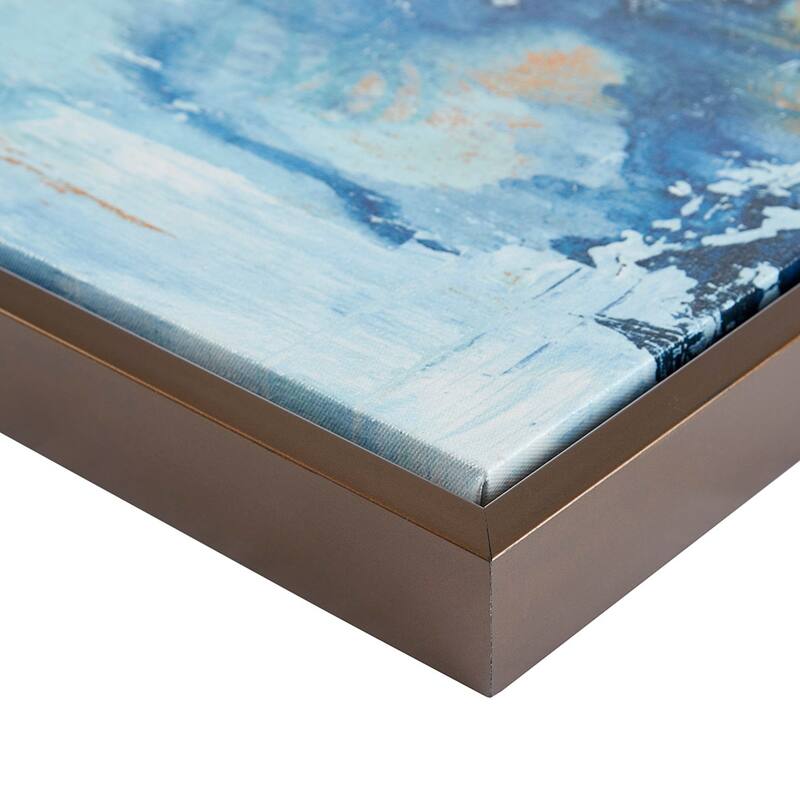 Gracie Mills Louise Tranquil Sorbet Sky Gel Coat Canvas - 16 x 32 - Blue Multi