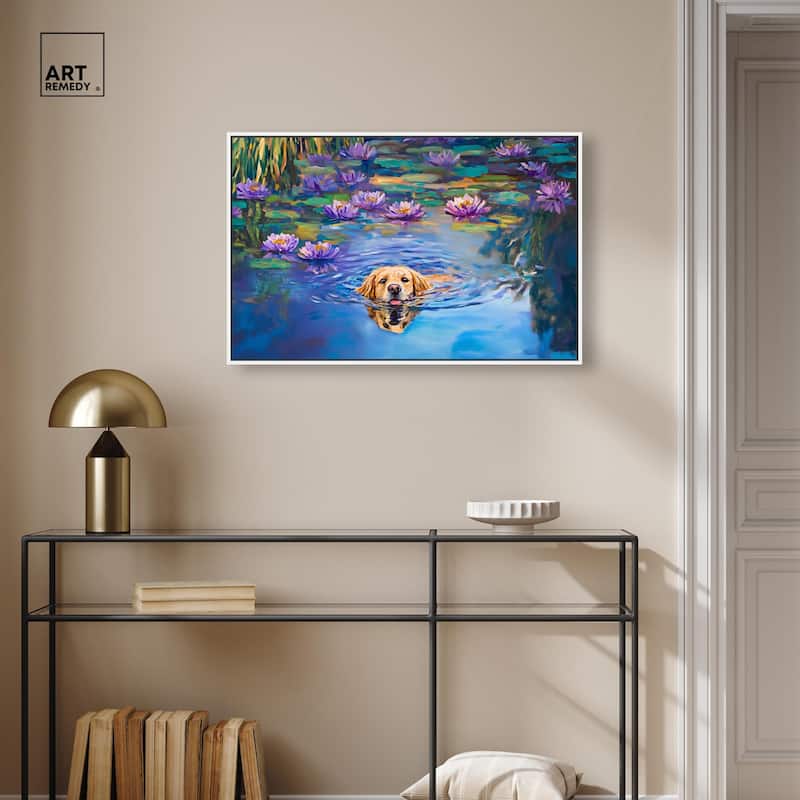 Watery Wag I Canvas by Art Remedy