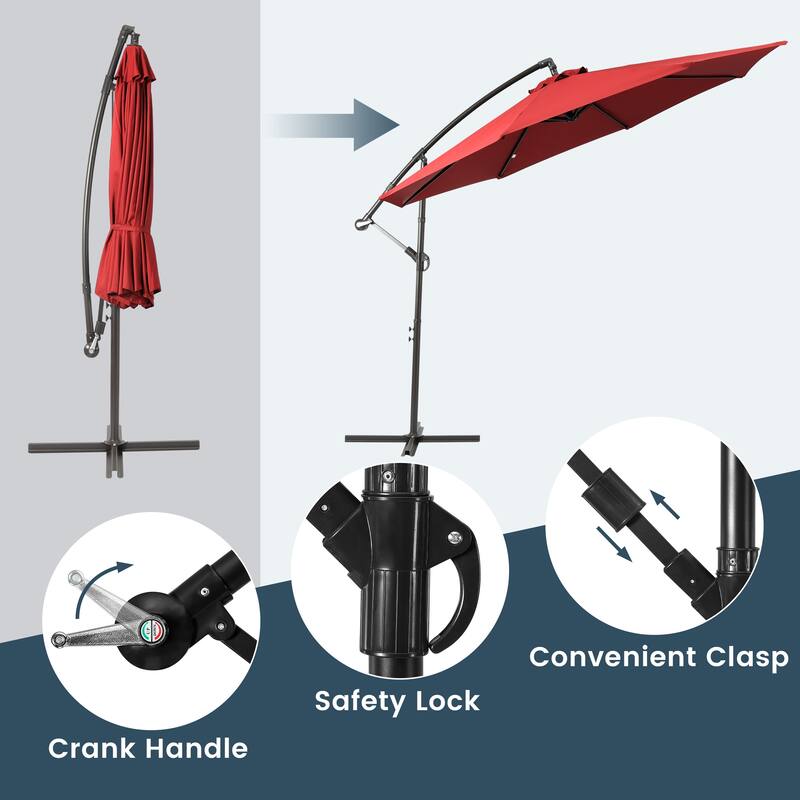 Weller 10-foot Offset Cantilever Hanging Patio Umbrella