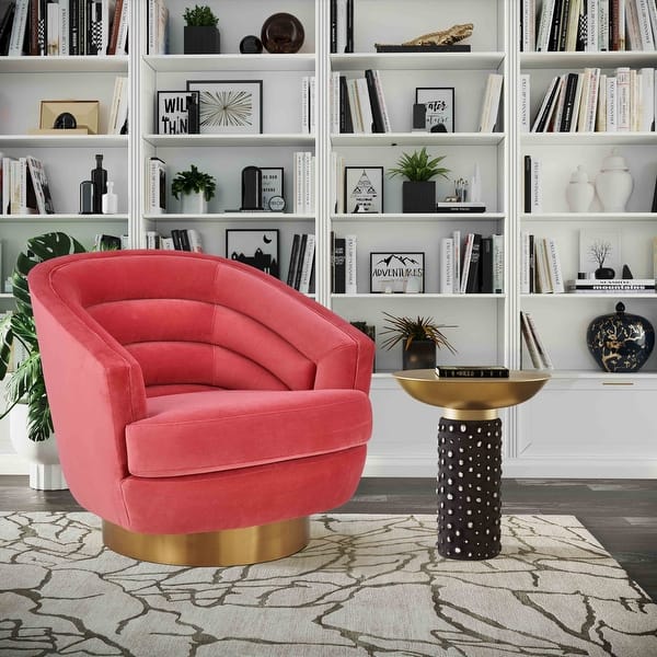 Shop Canyon Hot Pink Velvet Swivel Chair Overstock 29139846