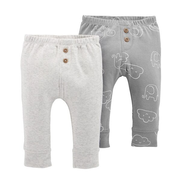 Grey//White Elephant Layette Set Carters Baby Unisex 3-pc