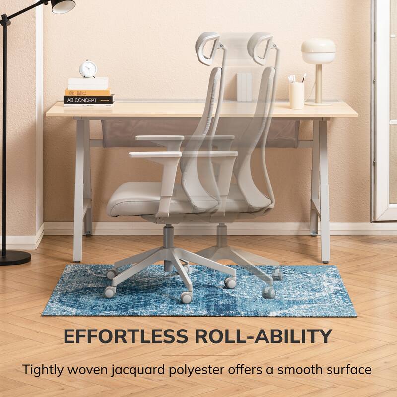 Jani 40"x54" Rug'd Chair Mat-Rug Style Office Chairmat for Carpet & Hard Floors| 0.5" Thick |Non-Slip, Foldable Desk Chair Mat