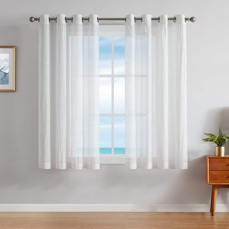 Nautica Cordelia Crushed Sheer Grommet Extra Wide Curtains (Set of 2)