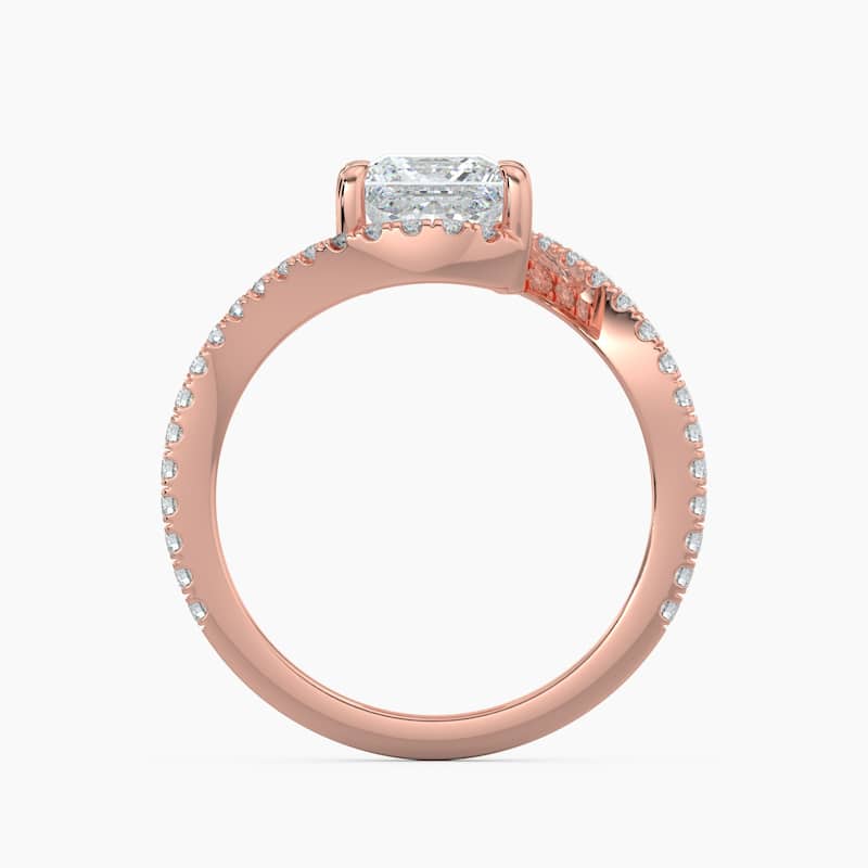 Auriya 14k Gold Princess Lab Grown Diamond Bypass Engagement Ring 1.00 to 5.00 ct. tw. (F-G, VS)