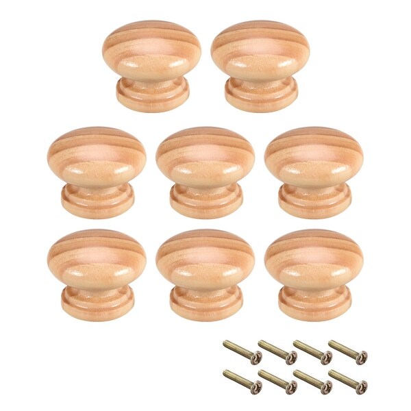 Cabinet Round Pull Knobs 35mm Dia Furniture Kitchen Drawer Bedroom Wood 8pcs - 35mmx26mm(D*H)-8pcs