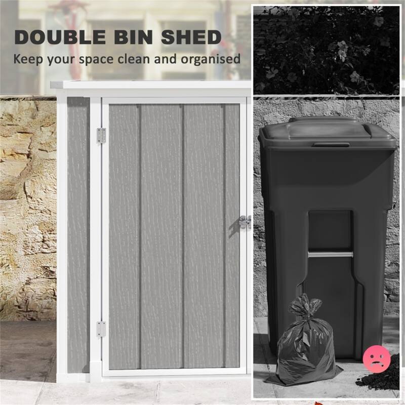 Outdoor Storage Shed for Tools with Lift Lid and Secure Latches - 56.3" W x 29.7" D x 43.3" /42.7" H