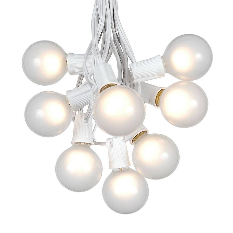 25 Foot G50 Outdoor Globe Patio String Lights - Set of 25 G50 Globe Bulbs - White