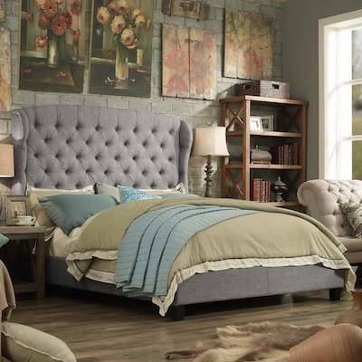 Audrey Tufted Upholstered Wingback Bed Set