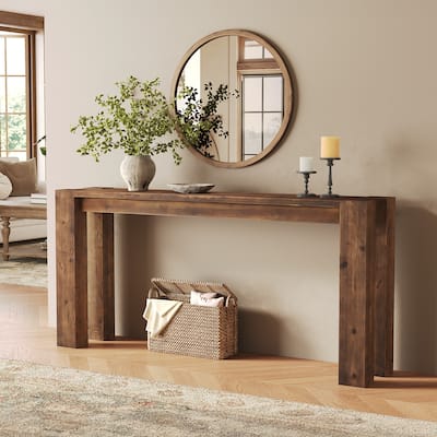 70.9" Long Solid Wood Console Sofa Table for Entryway Living Room - 13.8" D x 70.9" W x 33.5" H