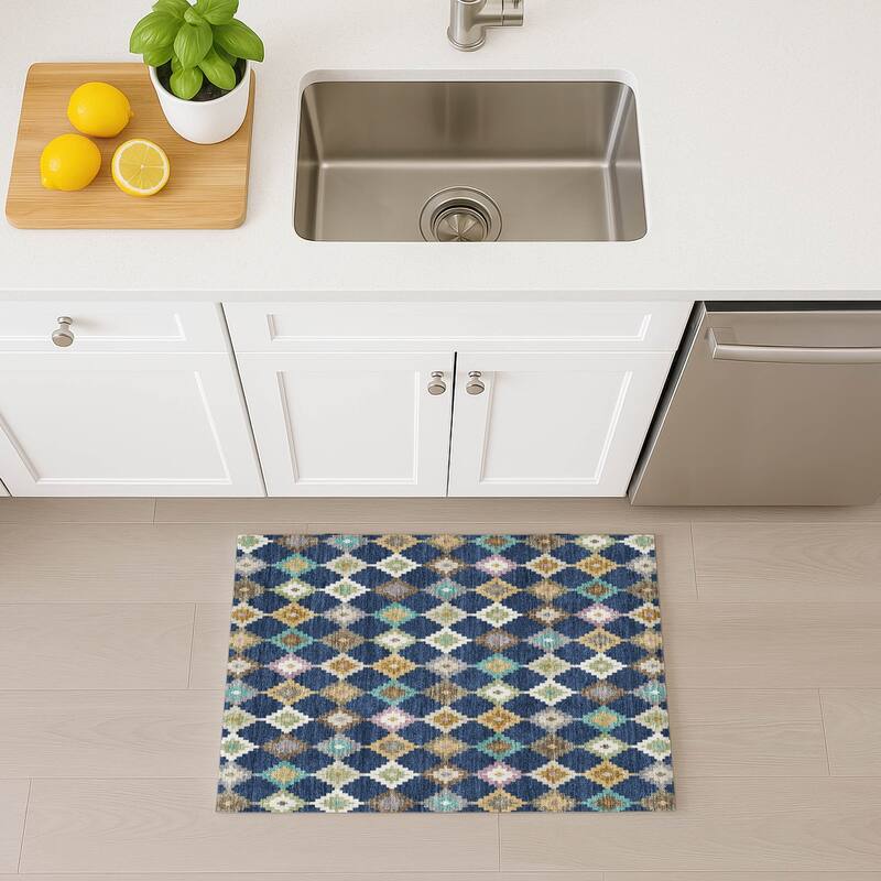 Machine Washable Indoor/ Outdoor Global Ahmet Chantille Rug