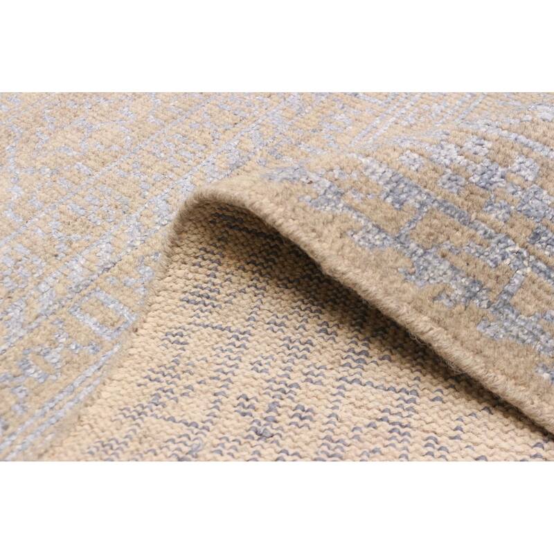 ECARPETGALLERY Hand-knotted Tangier Khaki Silk, Wool Rug - 5'2 x 8'2