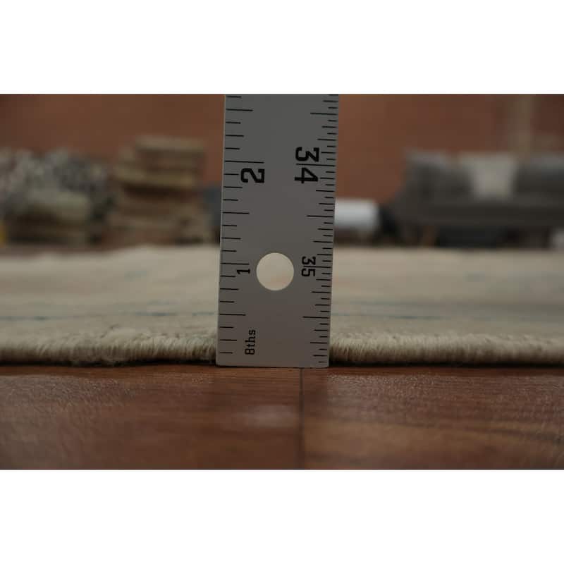 Hand Knotted Oriental 100% Wool Carpet Traditional Floral Beige & Ivories Ziegler Area Rug - 9' 6'' X 6' 9''