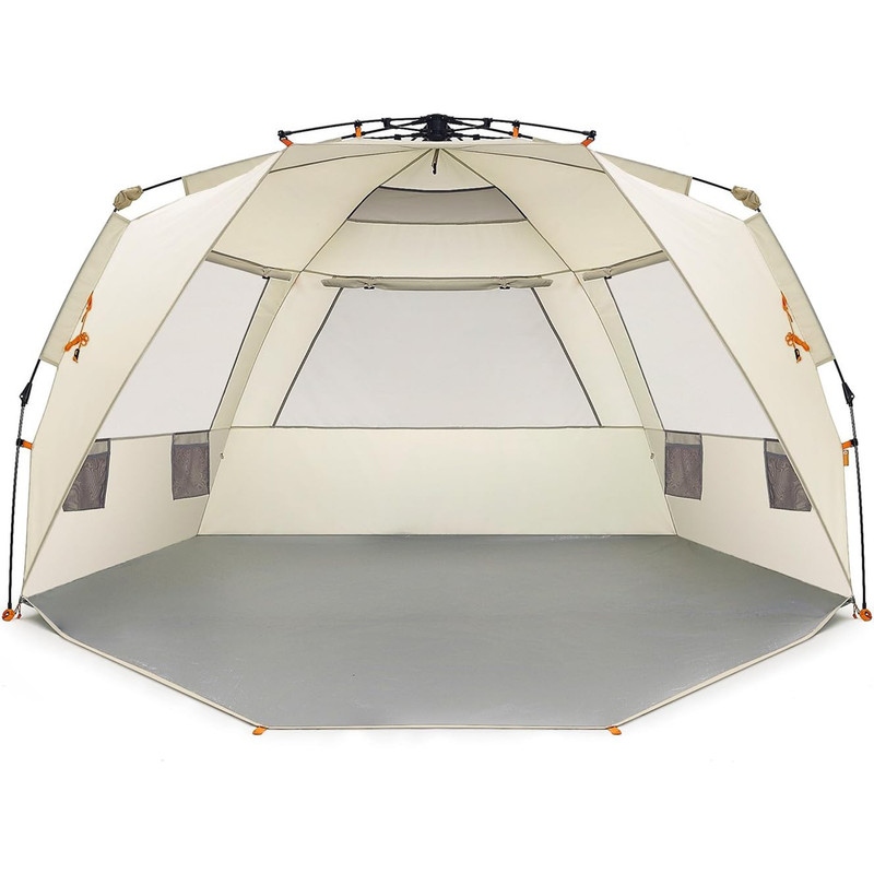 Deluxe XL Beach Tent 99 wide fits 4 6 persons canopy with extended zippered porch for outdoor camping N A Blue