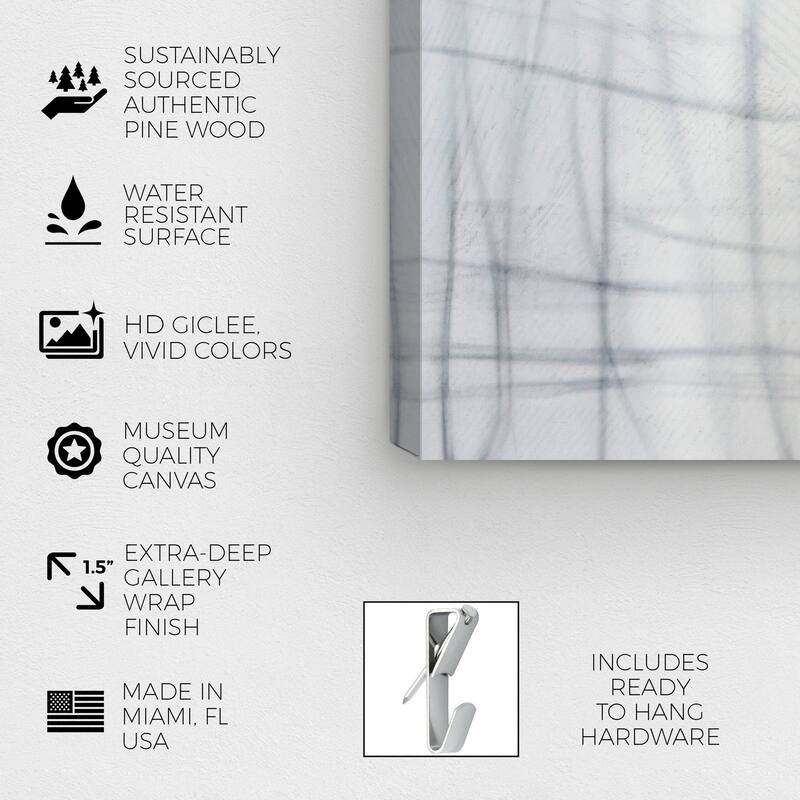 Wynwood Studio Canvas Abstract Scripted White and Modern & Contemporary Wall Art Canvas Print