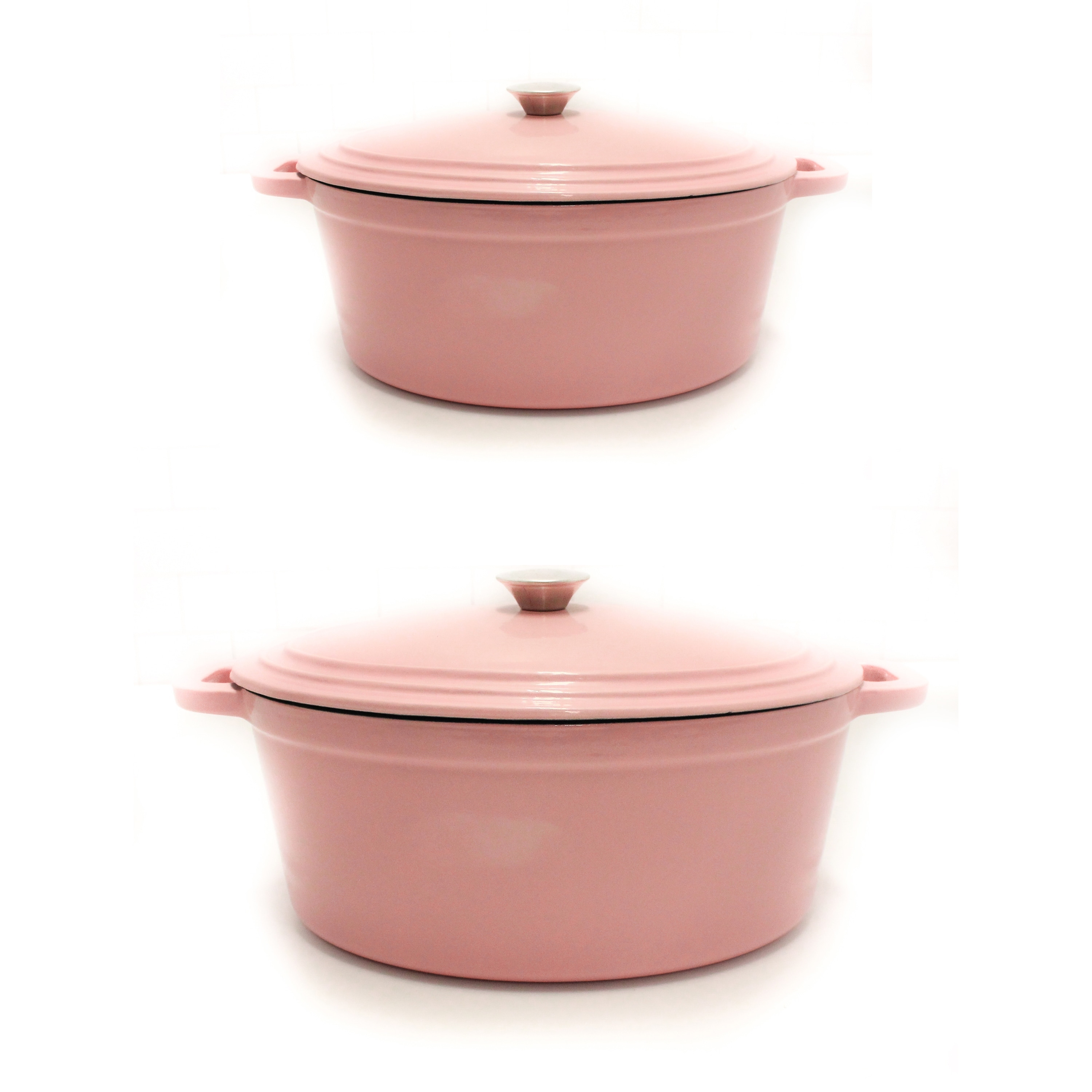 BergHOFF Pink Neo 5Pc Cast Iron Cookware Set, Pink
