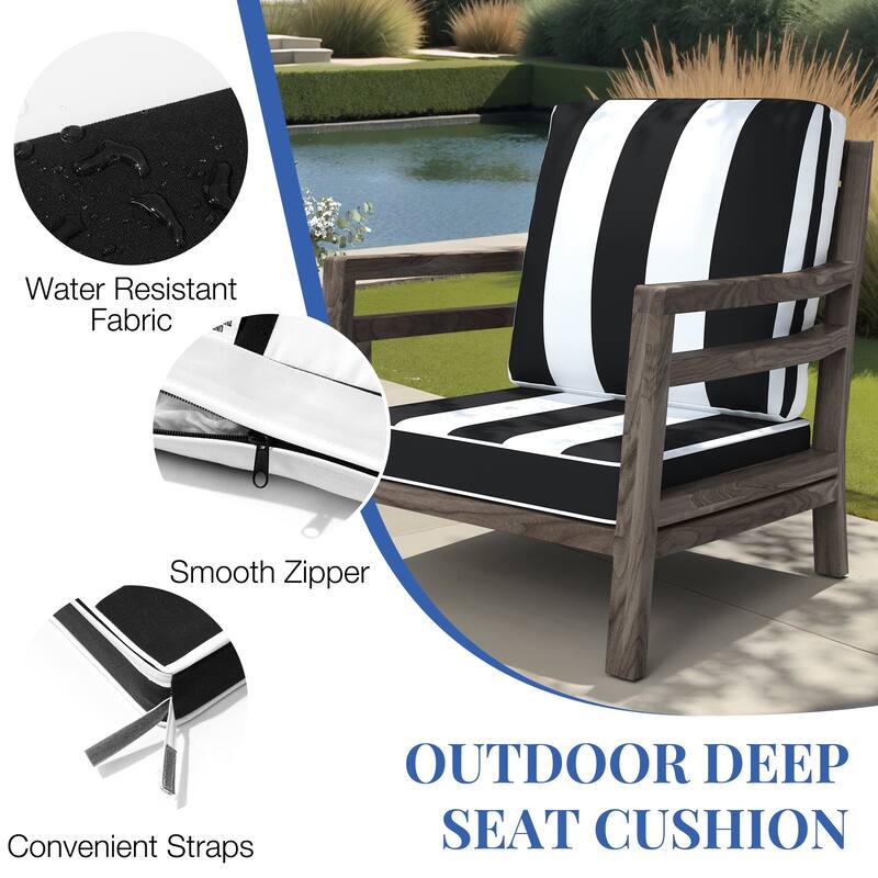 22''D x 21''W x 3.5''T Patio Fabric Outdoor Seat Cushions Set (Seat & Back)