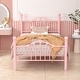 preview thumbnail 10 of 21, VECELO Classic Metal Platform Bed Frame, Twin Size Beds with Shell Style, Storage Space Under Bedframes, Kids Bed Pink - Twin