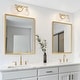 preview thumbnail 30 of 42, Modern 3-Light Gold Bathroom Vanity Light Organic Bulb Shape Glass Wall Sconce