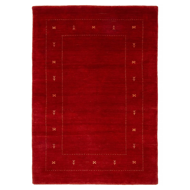 Kashkuli Gabbeh Red Rug 4'6" x 6'6" - 4'6 x 6'6 - Red - 4'6 x 6'6