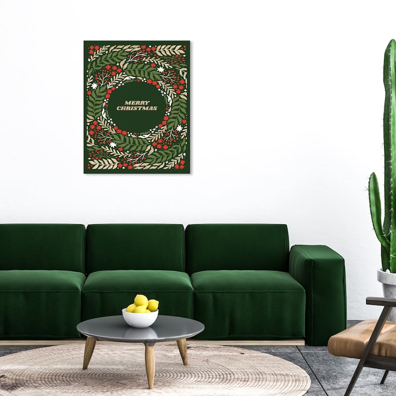 Wynwood Studio Canvas Holiday and Seasonal Glam Christmas Wish Green Glam Wall Art Canvas Print - 30 x 36
