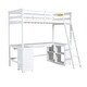 preview thumbnail 8 of 32, Twin Size Loft Bed with U-shaped Desk,Drawers and Storage Shelves,White/Antique Brown