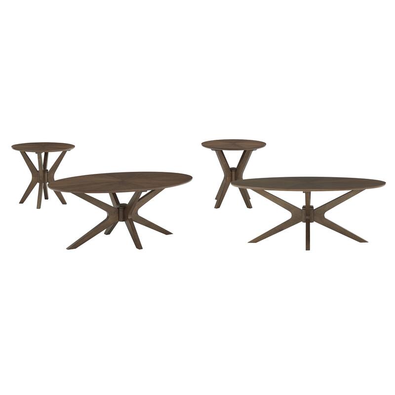 Vilnius Mid-Century Walnut Finish Tables