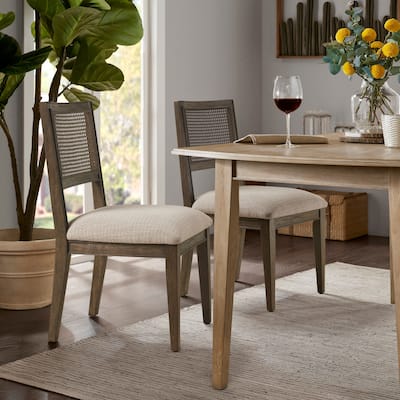INK IVY Kelly Rattan & Wood Dining Chair Set of 2