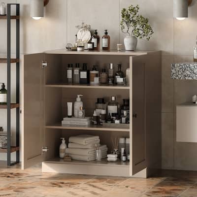 Palace Imports 100% Solid Wood 32" Bathroom Storage Cabinet with Shaker Doors and Adjustable Shelves
