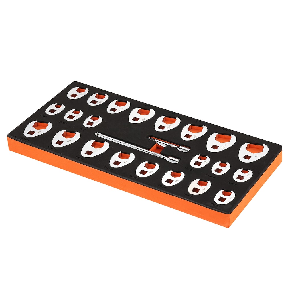 Drive Crowfoot Wrench Set Crows Foot Wrench Set, CR-MO Steel Crowfoot Wrench Set, with EVA Tool Organizer