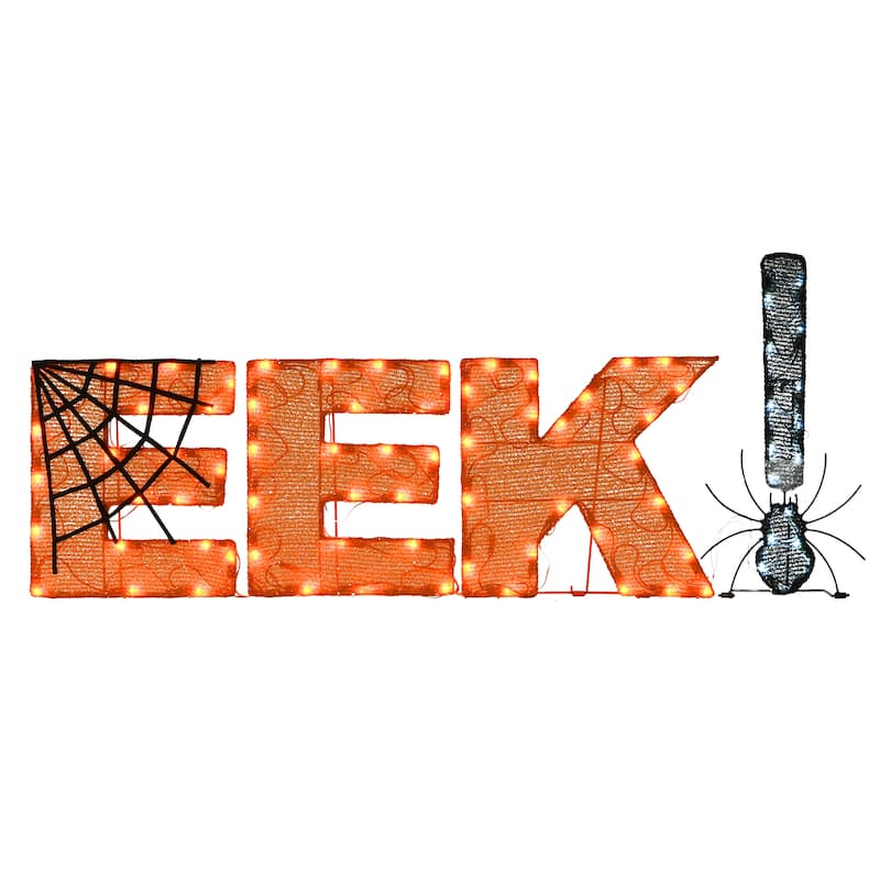 National Tree Company Halloween Pre-Lit EEK! Outdoor Sign, LED Lights, 50 Inches