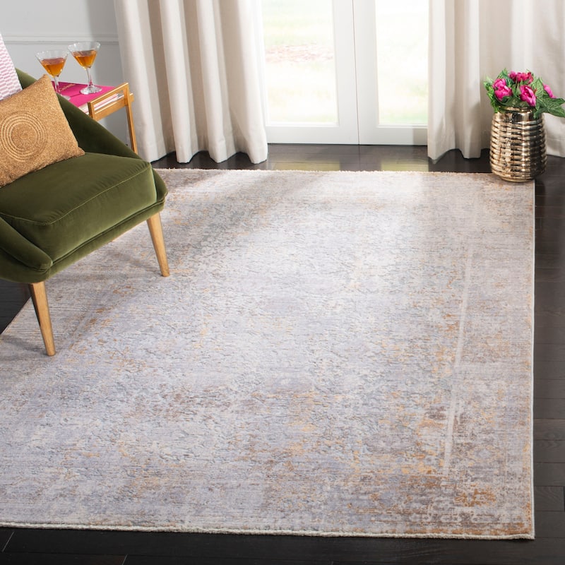 SAFAVIEH Winston Hinderika Oriental Polyester Rug - 4' x 6' - Grey/Cream