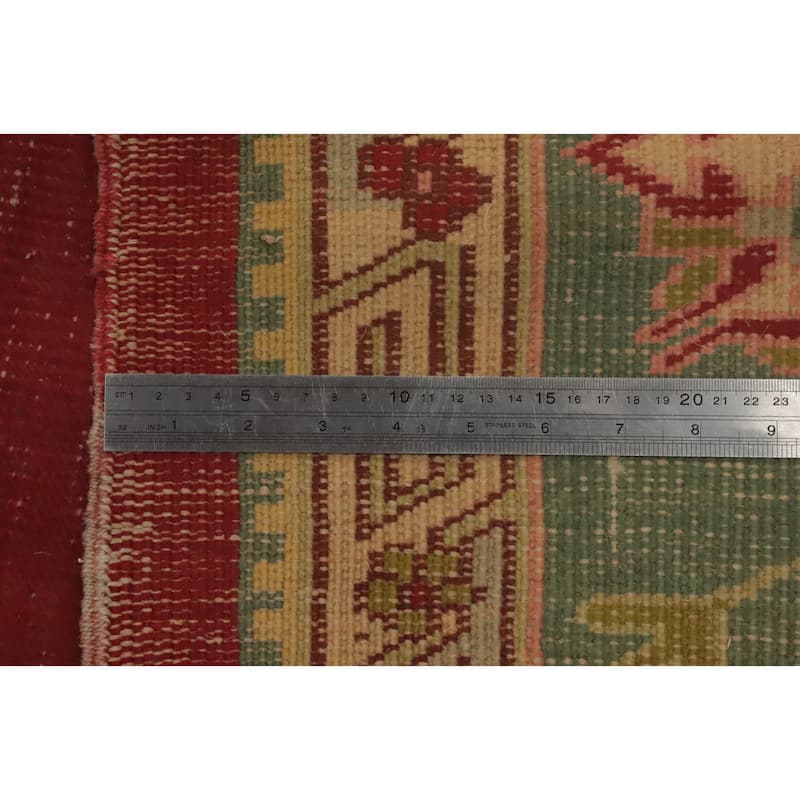 Hand Knotted Oriental 100% Wool Carpet Transitional Medallion Red Oushak Area Rug - 13' 10'' X 10' 1''