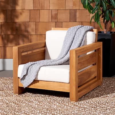 SAFAVIEH Couture Zina Outdoor Teak Club Chair - 32W x 37D x 29H